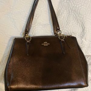 COACH Metallic Chocolate Brown Handbag